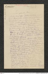 Nachlass Franz Steindachner, Brief von Max Ohnefalsch-Richter an Franz Steindachner (17.10.1884), Inv.Nr. 373.01, Seite 1